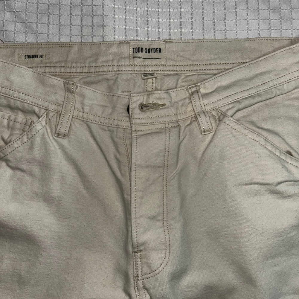 Todd Snyder cream carpenter pants